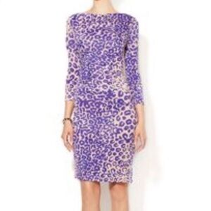 L. K. Bennett Leopard Print Dress USA women’s small / 4 pink purple
